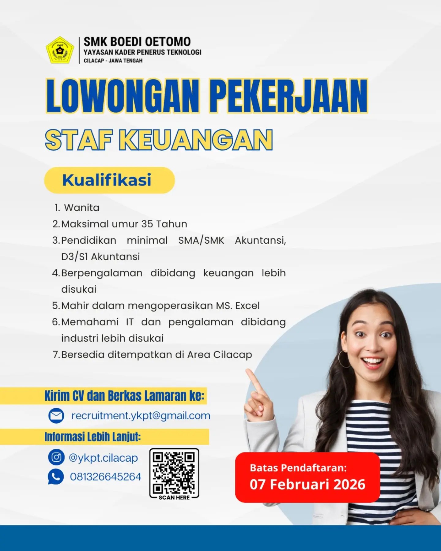 Lowongan Kerja Staf Keuangan di SMK Boedi Oetomo Cilacap Terbaru 2026 ...